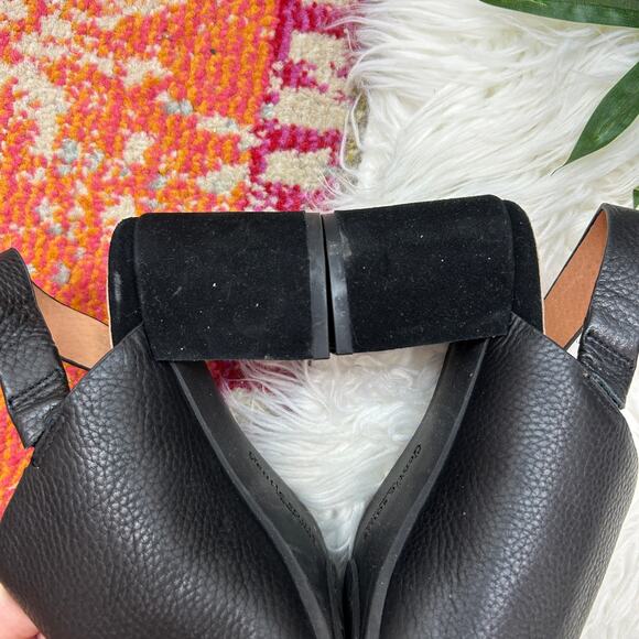 Gentle Souls by Kenneth Cole Black Leather Heeled Sling Back Charlisa Sandal 8 - Picture 7 of 10